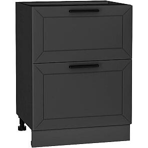 Шкаф нижний с 2-мя ящиками Глетчер Маренго Силк Graphite 816*600*478