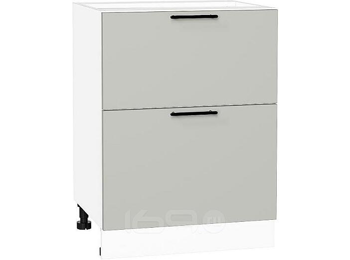 Шкаф нижний с 2-мя ящиками Лайт Special Grey/Белый 816*600*478