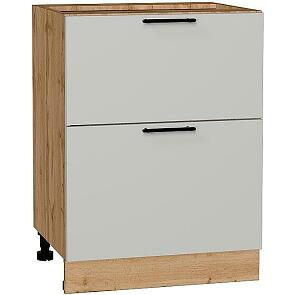Шкаф нижний с 2-мя ящиками Лайт Special Grey/Дуб Вотан 816*600*478