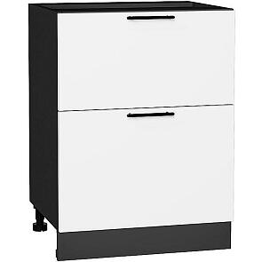 Шкаф нижний с 2-мя ящиками Лайт Special White/Graphite 816*600*478