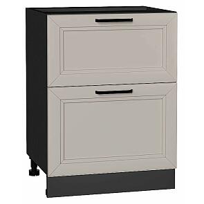 Шкаф нижний с 2-мя ящиками Нео Clay Silk/Graphite 816*600*480