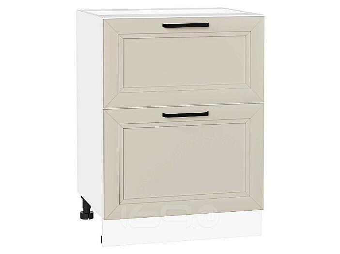 Шкаф нижний с 2-мя ящиками Нео Cream Silk/Белый 816*600*480