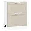 Шкаф нижний с 2-мя ящиками Нео Cream Silk/Белый 816*600*480