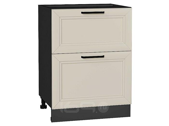 Шкаф нижний с 2-мя ящиками Нео Cream Silk/Graphite 816*600*480