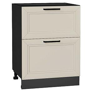 Шкаф нижний с 2-мя ящиками Нео Cream Silk/Graphite 816*600*480