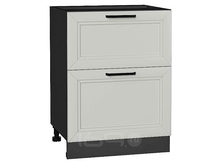 Шкаф нижний с 2-мя ящиками Нео Grey Silk/Graphite 816*600*480