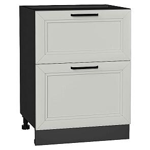 Шкаф нижний с 2-мя ящиками Нео Grey Silk/Graphite 816*600*480