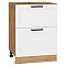 Шкаф нижний с 2-мя ящиками Нео White Silk/Дуб Вотан 816*600*480