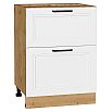 Шкаф нижний с 2-мя ящиками Нео White Silk/Дуб Вотан 816*600*480