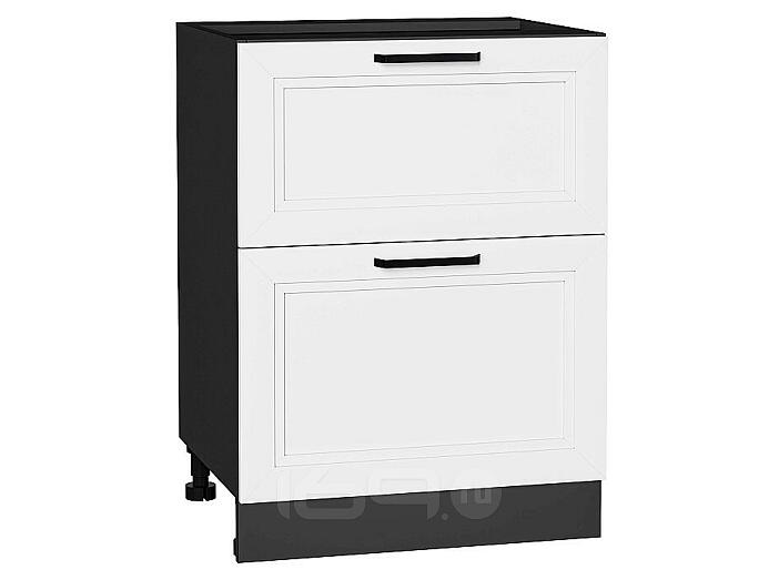 Шкаф нижний с 2-мя ящиками Нео White Silk/Graphite 816*600*480