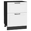 Шкаф нижний с 2-мя ящиками Нео White Silk/Graphite 816*600*480