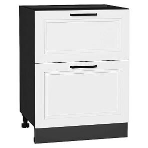 Шкаф нижний с 2-мя ящиками Нео White Silk/Graphite 816*600*480