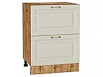Шкаф нижний с 2-мя ящиками Ницца Агат/Дуб Вотан 816*600*478