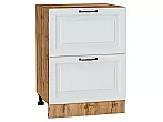Шкаф нижний с 2-мя ящиками Ницца Blanco/Дуб Вотан 816*600*478