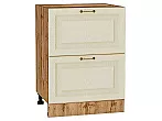 Шкаф нижний с 2-мя ящиками Ницца Дуб крем/Дуб Вотан 816*600*478