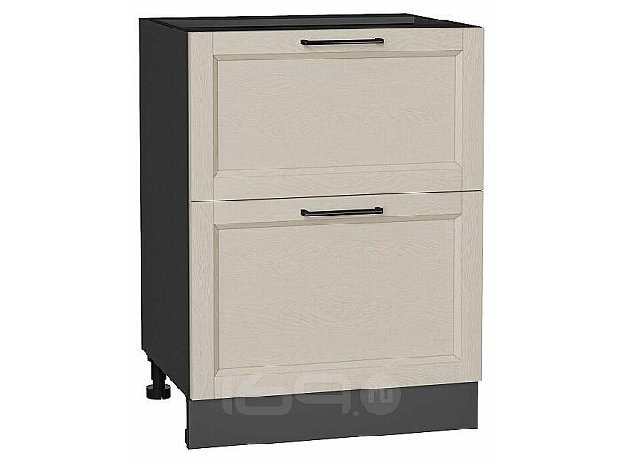 Шкаф нижний с 2-мя ящиками Сканди Cream Silkwood/Graphite 816*600*480