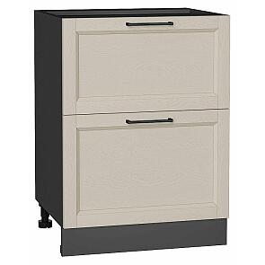 Шкаф нижний с 2-мя ящиками Сканди Cream Silkwood/Graphite 816*600*480