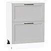 Шкаф нижний с 2-мя ящиками Сканди Grey Silkwood/Белый 816*600*480