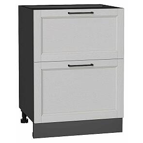 Шкаф нижний с 2-мя ящиками Сканди Grey Silkwood/Graphite 816*600*480