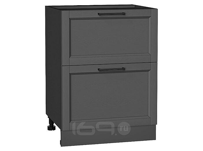 Шкаф нижний с 2-мя ящиками Сканди Stormy Silkwood/Graphite 816*600*480