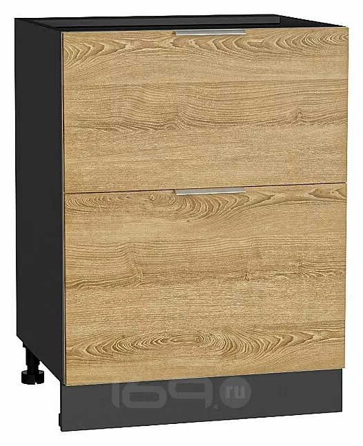 Шкаф нижний с 2-мя ящиками Терра Ель Карпатская Graphite 816*600*478