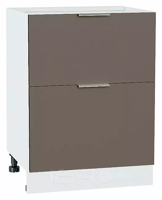 Шкаф нижний с 2-мя ящиками Терра Смоки Софт Белый 816*600*478