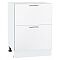 Шкаф нижний с 2-мя ящиками Валерия-М Белый глянец Белый 816*600*478