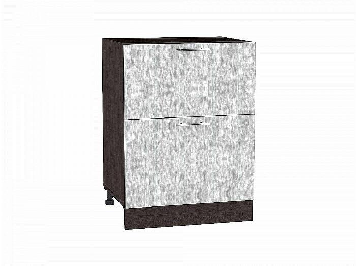 Шкаф нижний с 2-мя ящиками Валерия-М Серый металлик дождь светлый Graphite