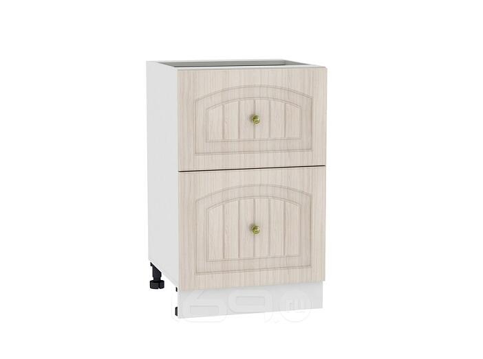 Шкаф нижний с 2-мя ящиками Верона Н 502 Ясень шимо светлый-Белый