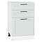 Шкаф нижний с 3-мя ящиками Барселона Белый Белый 816*500*484