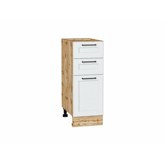 Шкаф нижний с 3-мя ящиками Барселона Белый Дуб Вотан 816*300*484