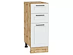 Шкаф нижний с 3-мя ящиками Барселона Белый Дуб Вотан 816*300*484