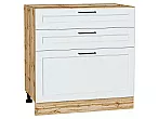 Шкаф нижний с 3-мя ящиками Барселона Белый Дуб Вотан 816*800*484