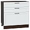 Шкаф нижний с 3-мя ящиками Барселона Белый Graphite 816*800*484