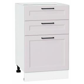 Шкаф нижний с 3-мя ящиками Барселона Кашемир Белый 816*500*484