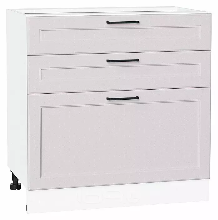 Шкаф нижний с 3-мя ящиками Барселона Кашемир Белый 816*800*484