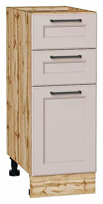 Шкаф нижний с 3-мя ящиками Барселона Кашемир Дуб Вотан 816*300*484