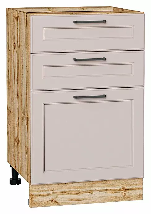 Шкаф нижний с 3-мя ящиками Барселона Кашемир Дуб Вотан 816*500*484
