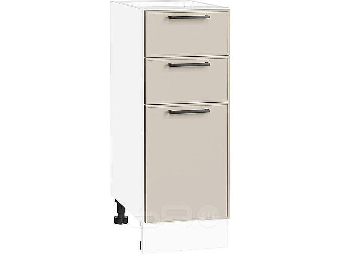 Шкаф нижний с 3-мя ящиками Эйр Cream Silk/Белый 816*300*480