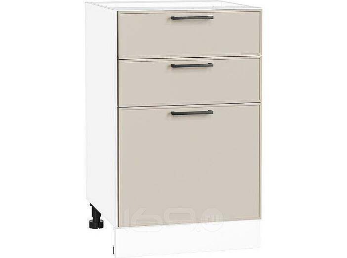 Шкаф нижний с 3-мя ящиками Эйр Cream Silk/Белый 816*500*480