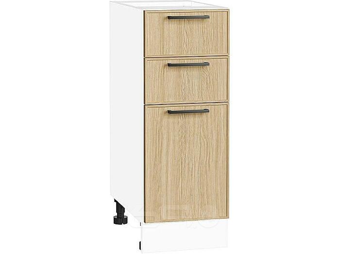Шкаф нижний с 3-мя ящиками Эйр Real Oak/Белый 816*300*480