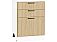 Шкаф нижний с 3-мя ящиками Эйр Real Oak/Белый 816*600*480