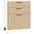 Шкаф нижний с 3-мя ящиками Эйр Real Oak/Белый 816*600*480