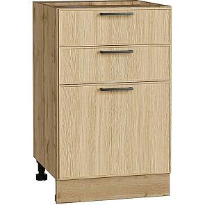 Шкаф нижний с 3-мя ящиками Эйр Real Oak/Дуб Вотан 816*500*480