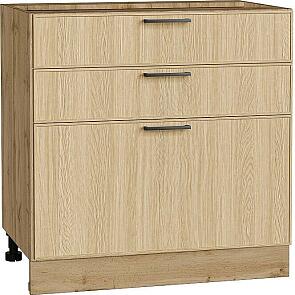 Шкаф нижний с 3-мя ящиками Эйр Real Oak/Дуб Вотан 816*800*480