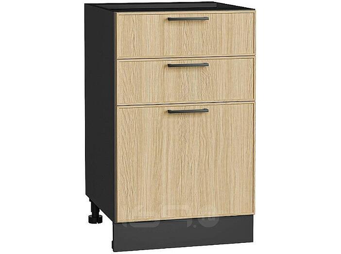 Шкаф нижний с 3-мя ящиками Эйр Real Oak/Graphite 816*500*480