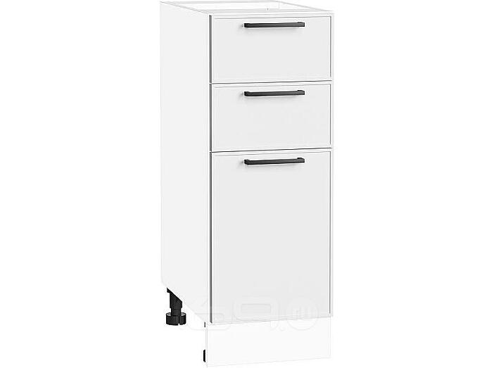 Шкаф нижний с 3-мя ящиками Эйр White Silk/Белый 816*300*480