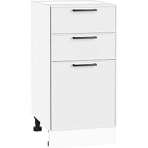 Шкаф нижний с 3-мя ящиками Эйр White Silk/Белый 816*400*480