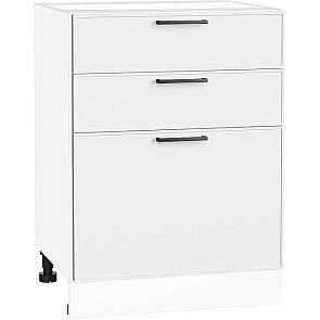 Шкаф нижний с 3-мя ящиками Эйр White Silk/Белый 816*600*480