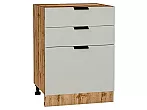 Шкаф нижний с 3-мя ящиками Евро Агат Дуб Вотан 816*600*480